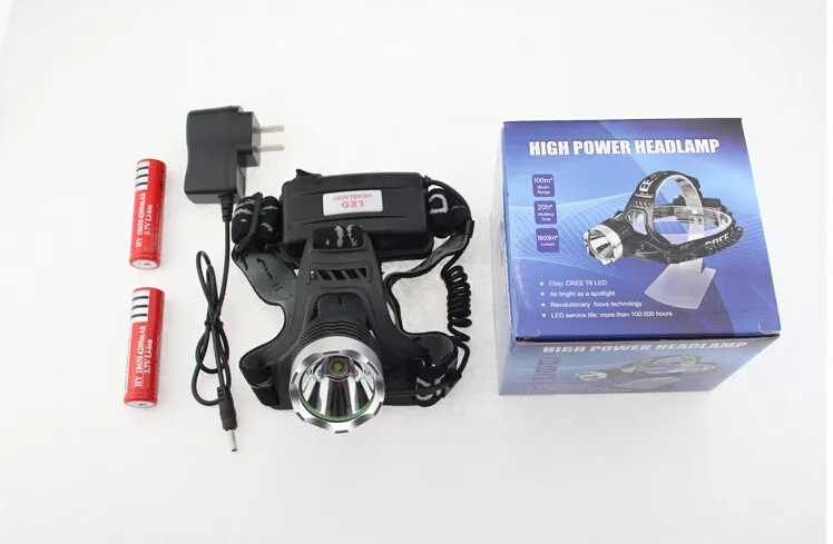10W High Power Headlamp CREE LED Zoomable 3 Modes Rechargeable 18650 Battery CREE Xml T6 U2 LED Torch Light