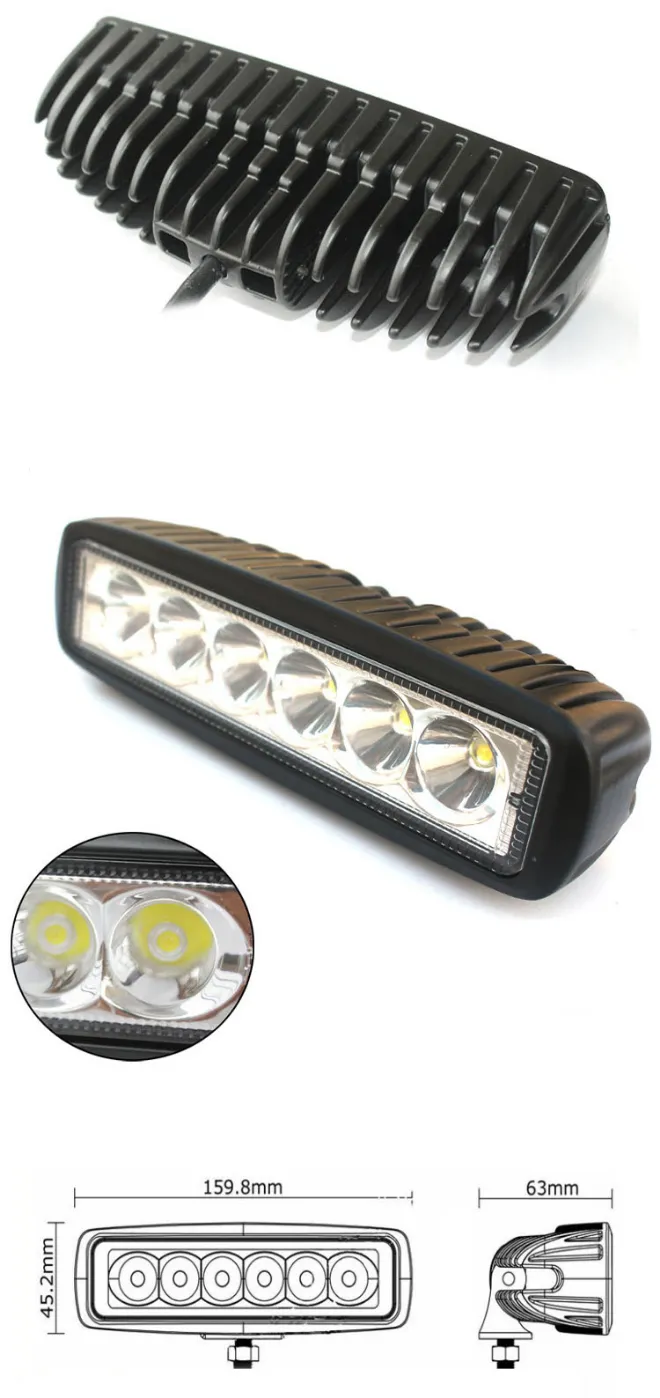 18W 6 Inch 24V Truck LED Work Light Reversing Light