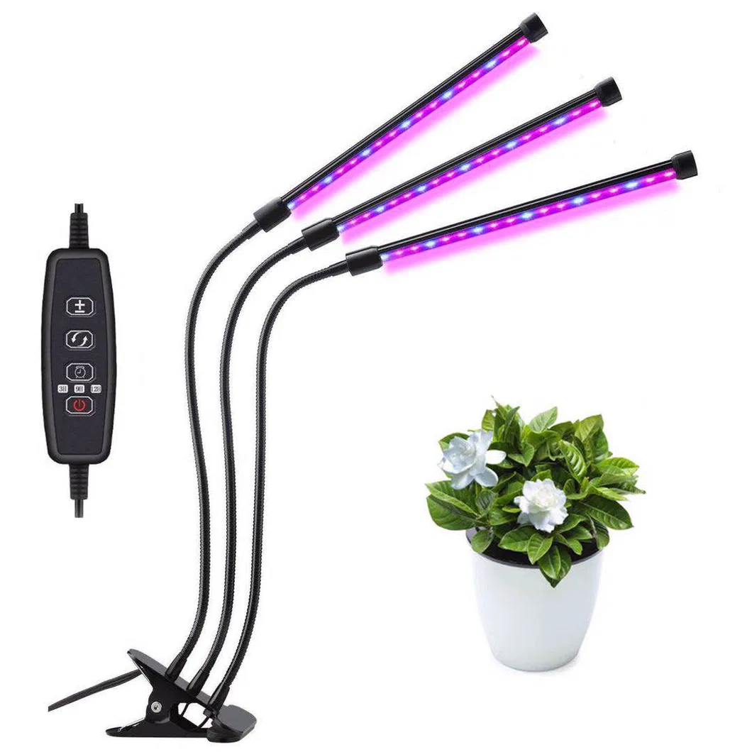 2 Head Full Spectrum Red Blue Clip Grow Lights Timer Dimmable 2 3 4 5 Head Flexible Indoor Greenhouse LED Plant Growth Lights