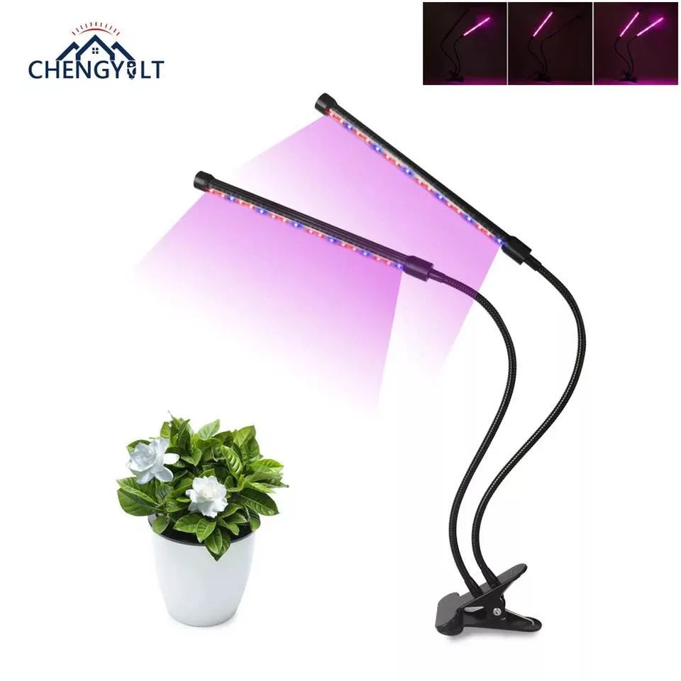 2 Head Full Spectrum Red Blue Clip Grow Lights Timer Dimmable 2 3 4 5 Head Flexible Indoor Greenhouse LED Plant Growth Lights