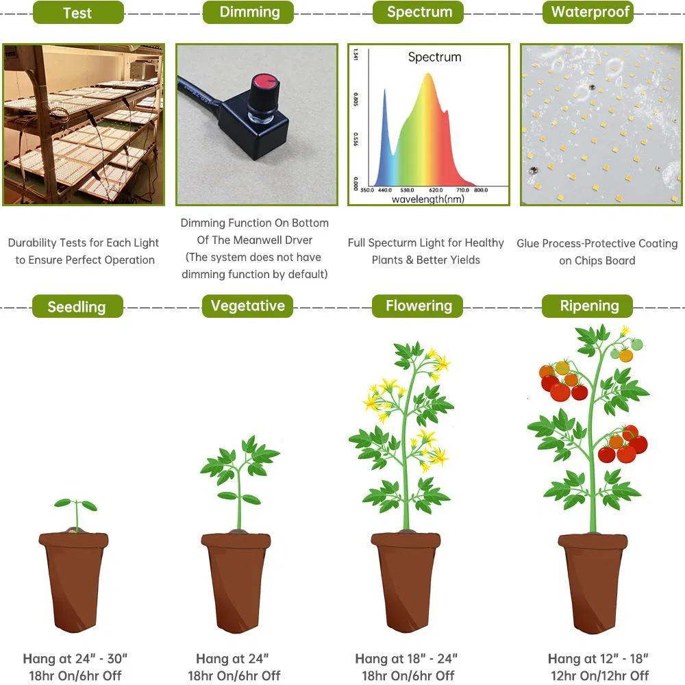 240W Lm301b 480W Dimmable Full Spectrum Waterproof LED Grow Light for Indoor Plant