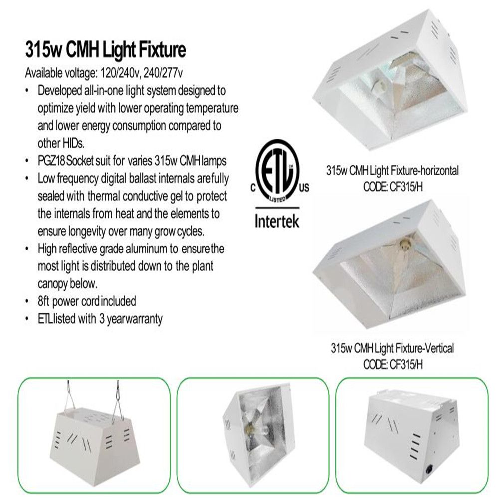 315W High Efficiency Indoor Hydroponic Grow Light Fixture