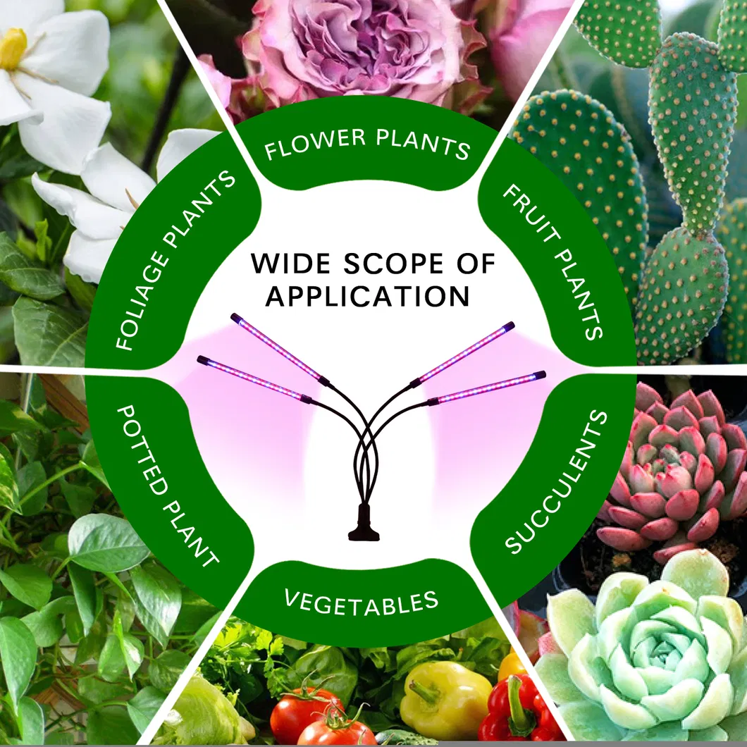 4 Heads Full Spectrum Plant Growth Light with Remote Control