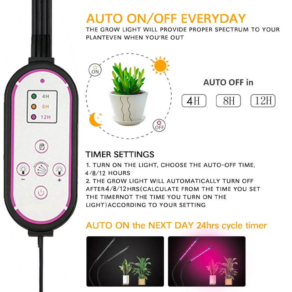 4 Heads Full Spectrum Plant Growth Light with Remote Control