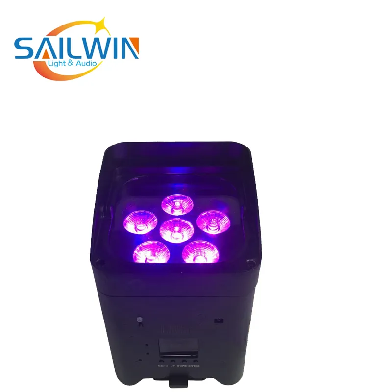 6*18W 6in1 Rgbaw UV Battery Powered APP Mobile LED PAR Light
