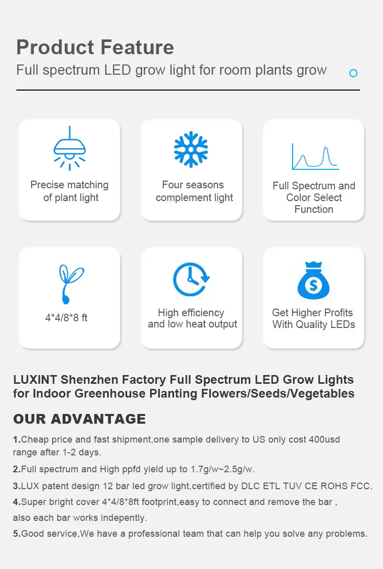600W/680W Bar Growth Seedling Hydroponics Folding Full Spectrum LED Plant Grow Lamp