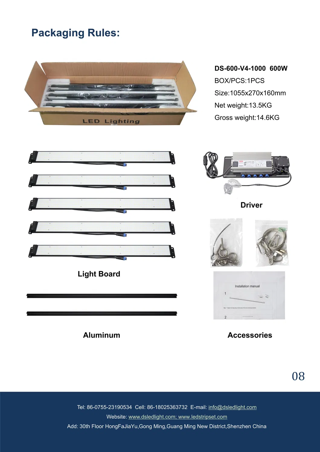 600W LED Grow Lights 1600PCS Full Spectrum Samsug Orsam Chip
