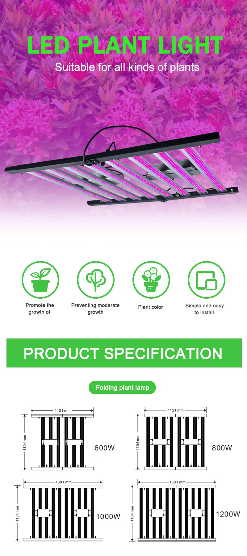 600W New Cheaper 100-277V AC Special Promotion LED Full Spectrum Plant Grow Light Vegetables