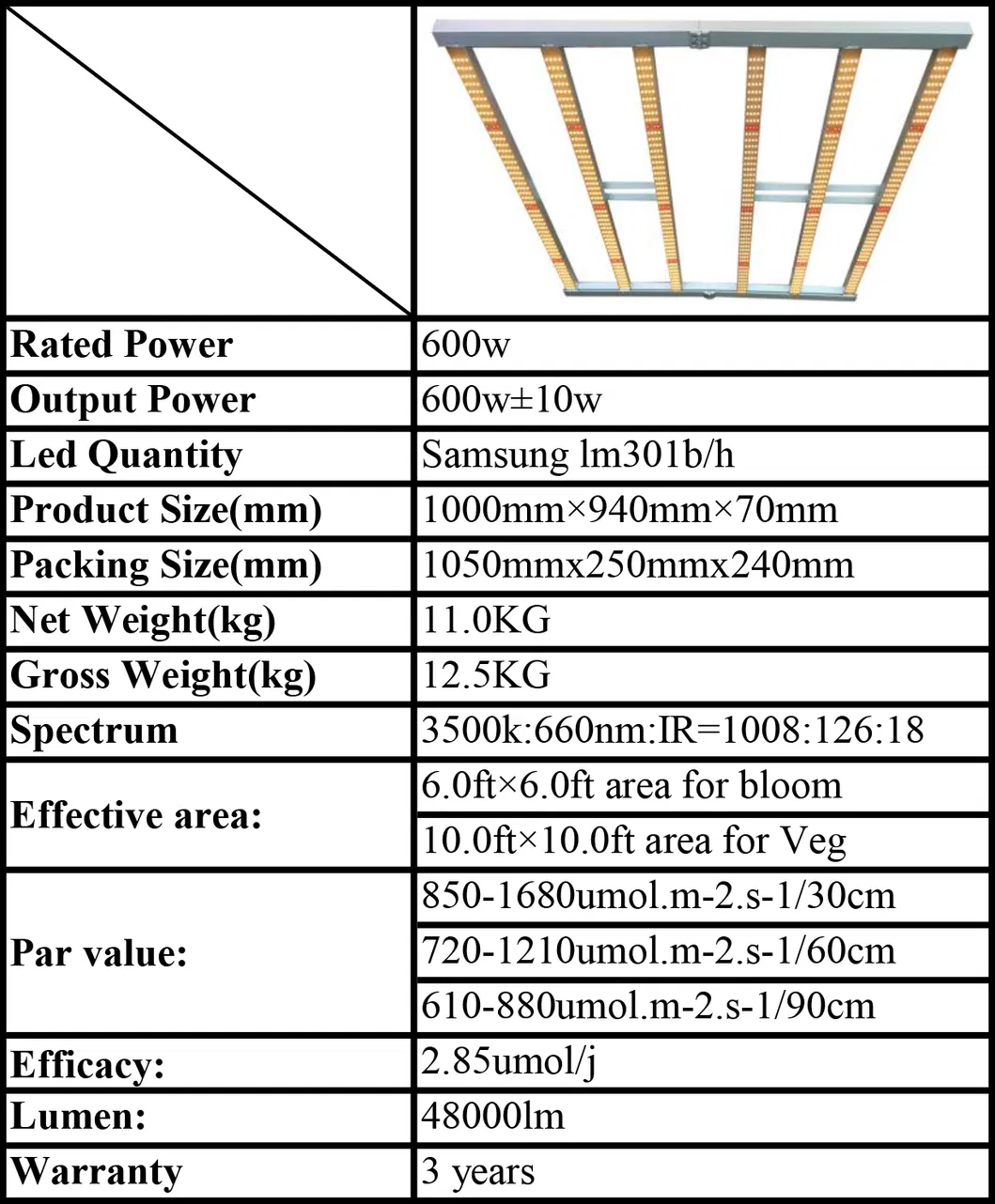 650r Samsung Quantum Bar LED 600W 900W 300W Lm301h Lm301b 3000K 3500K 660nm Full Spectrum LED Grow Light