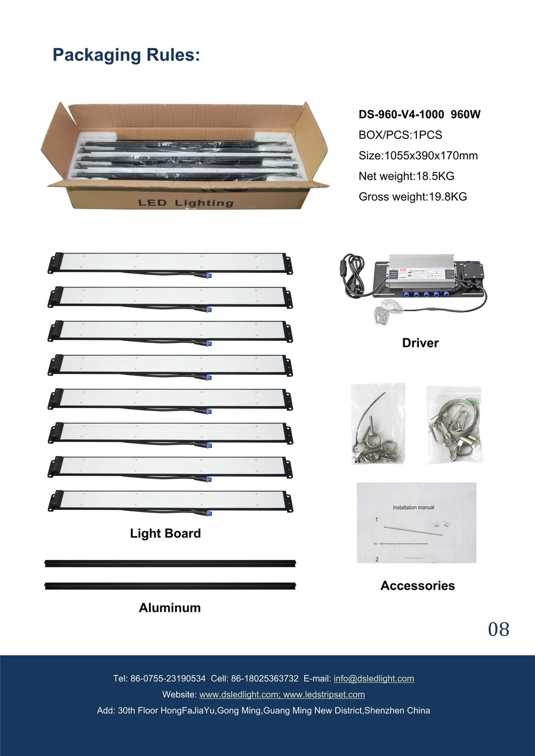 960W LED Grow Lights 2560PCS Full Spectrum Samsug Orsam Chip