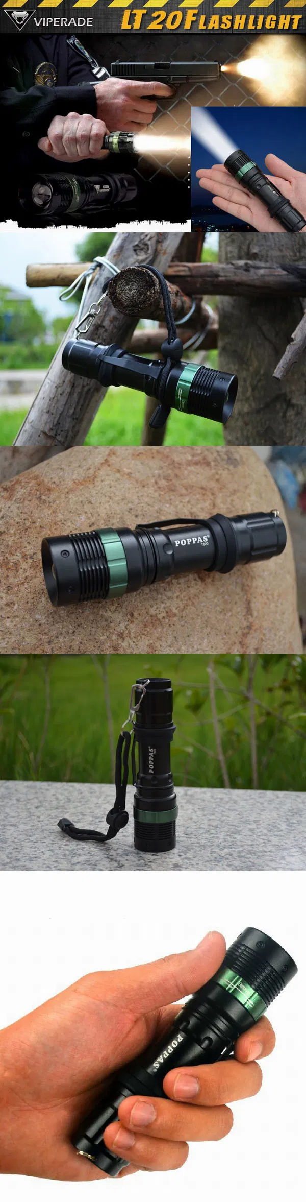 Aluminum 150lumens Q5 Zoom LED Torch Light