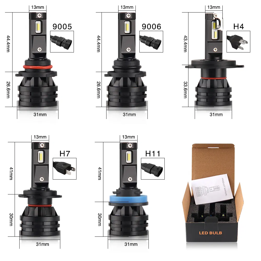 Auto Head Lights Mini LED Light Bulbs H1 H3 9004 9005 9006 9007 H13 H11 H4 M2 Car LED Headlight