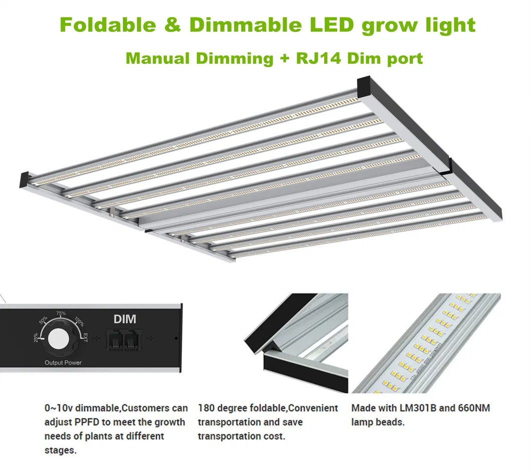 BLE Dlc ETL Certified 5-Year Warranty Commercial Dimmable Greenhouse 660W Full Spectrum Samsung Osr LED Grow Light