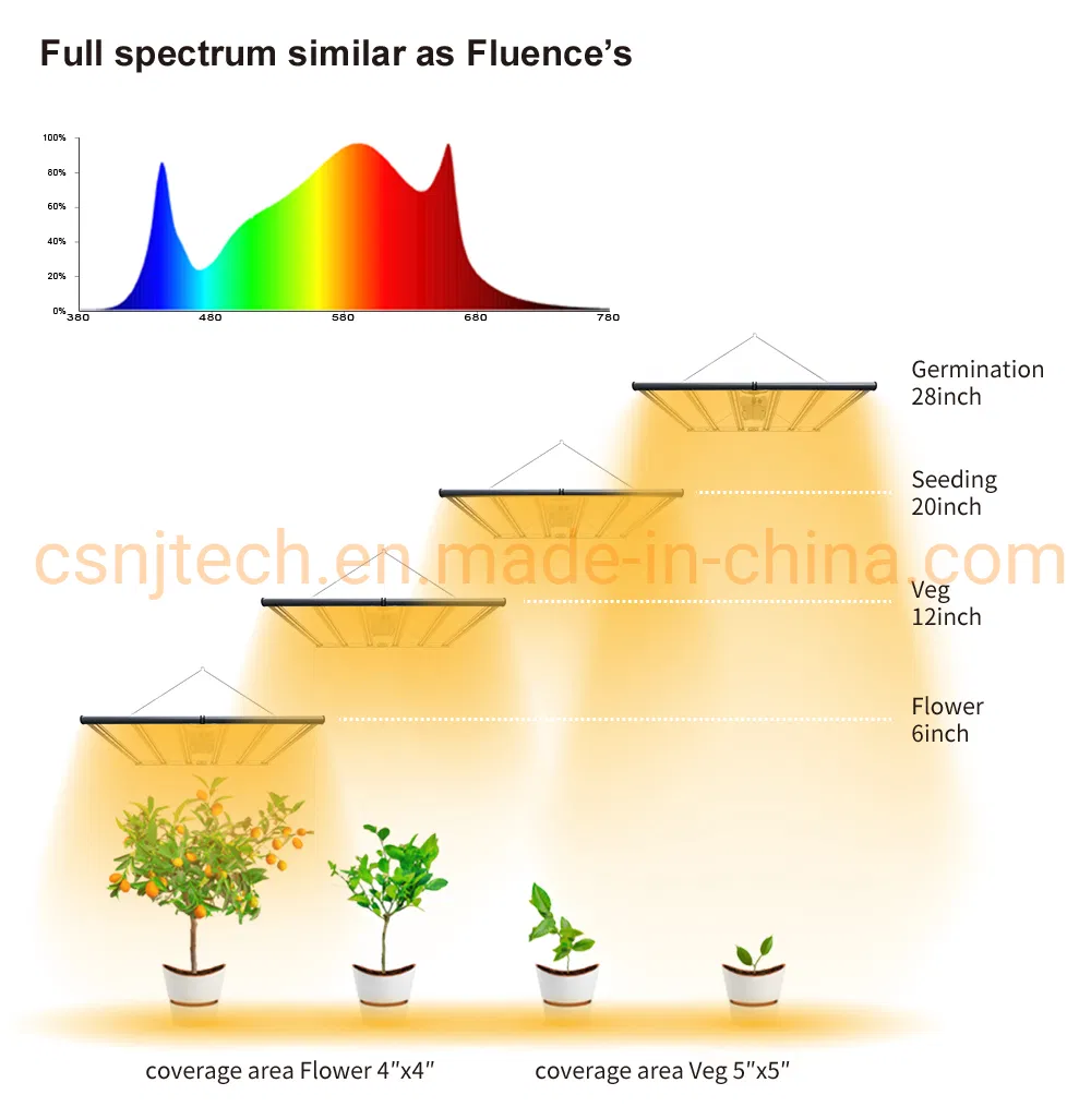 Csnj Tech Beautiful Designing Spydr Type Full Spectrum LED Grow Bar Light (G630 630W) for Growing Daisy Chain