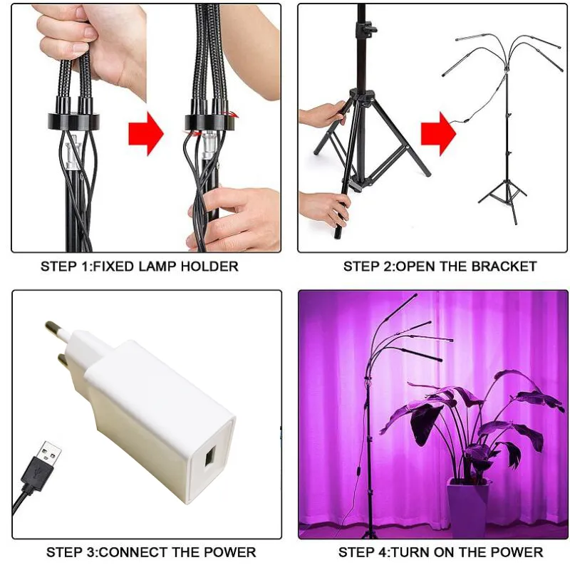 DC5V LED Grow Light with Timer Desktop Clip Phyto Lamps
