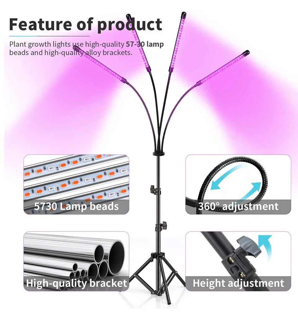 DC5V LED Grow Light with Timer Desktop Clip Phyto Lamps