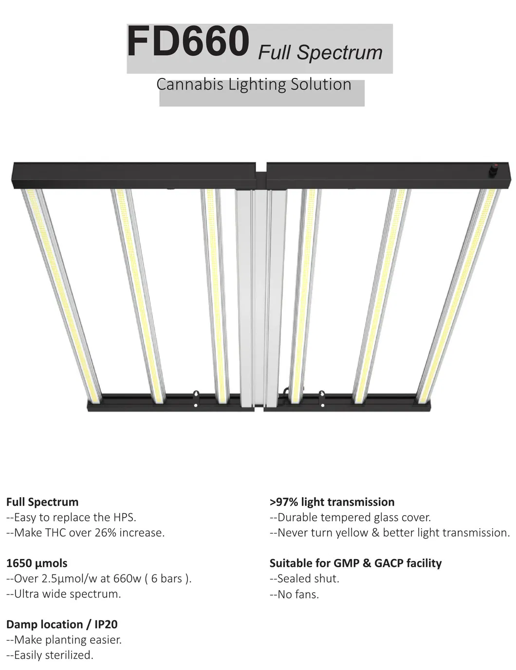 Dlc ETL Certified 5-Year Warranty Commercial Dimmable Greenhouse 660W Full Spectrum Samsung Osr LED Grow Light
