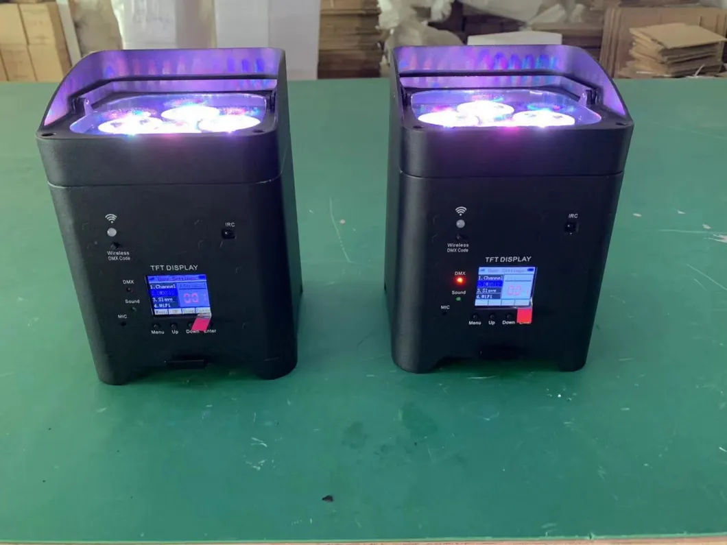 DMX512 High Brightness 6PCS 18W 6in 1 Rgbwauv with Mobile Phone WiFi Control 6PCS PAR Light