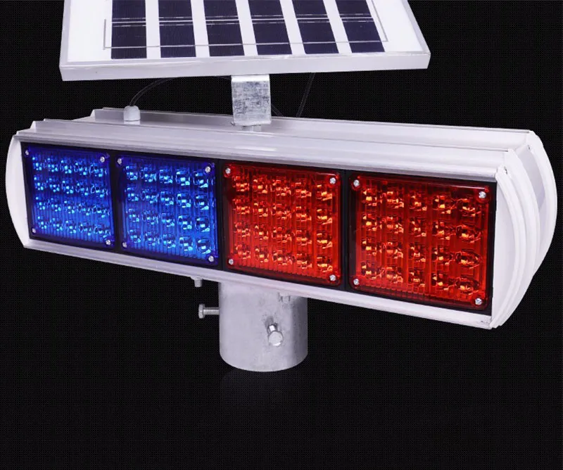 Double Flash Road Warning Lights LED Strobe Light with Solar Panel