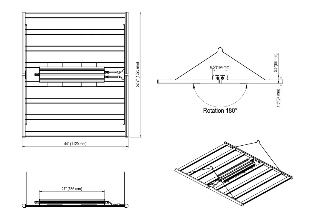 ETL and CE Approved 800W Commercial Full Spectrum LED Vertical Grow Bars with CO2 Diffusion Function Daisy Chain
