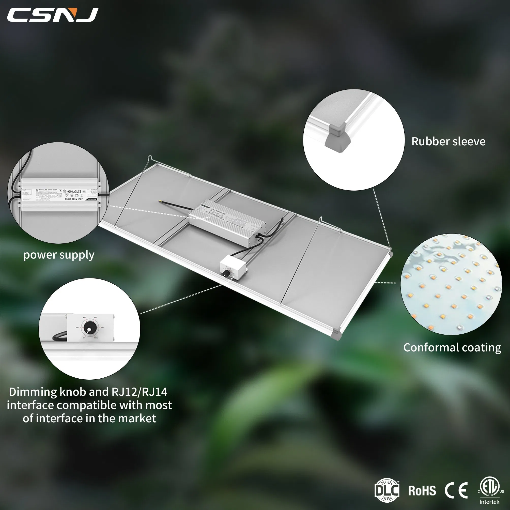 ETL/CE Approved Professional Full Spectrum 320W LED Plant Grow Light Panel for Indoor Plants Dimmable