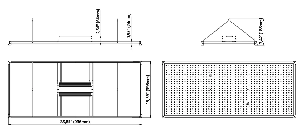 ETL/CE Approved Professional Full Spectrum 320W LED Plant Grow Light Panel for Indoor Plants Dimmable