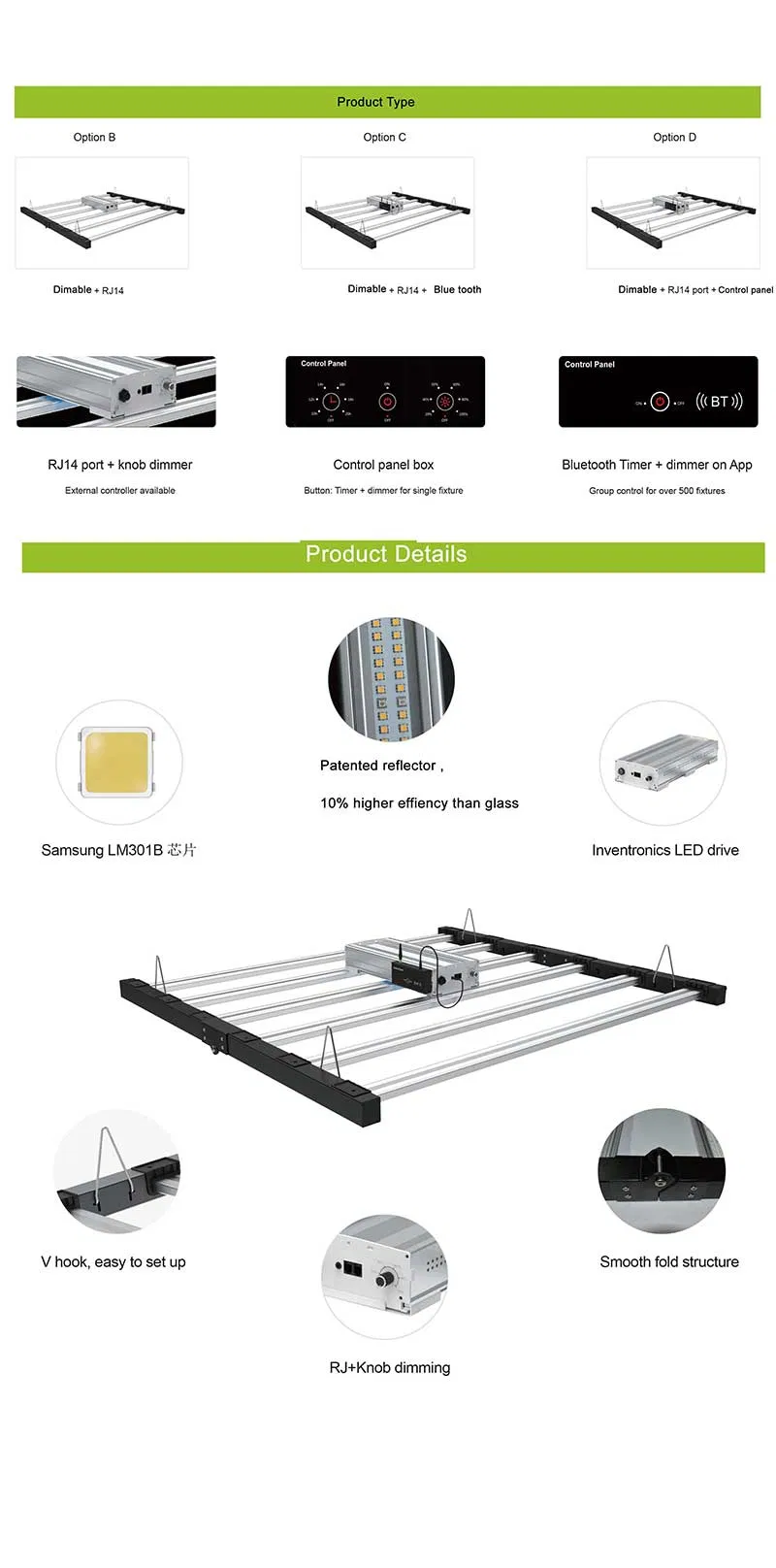 Everlight Samsung Lm301h LED Grow Bar Smart Control System 600W Spyder LED Grow Light with 6 9 12 Bars