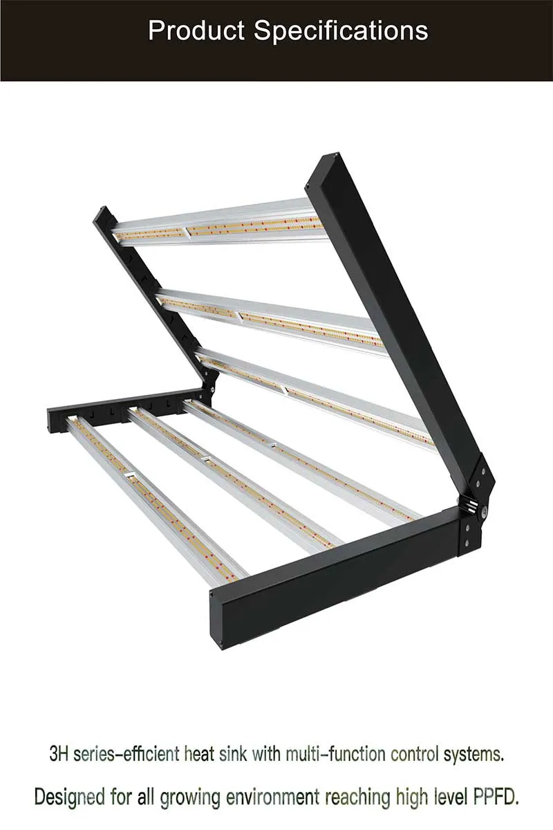 Everlight Samsung Lm301h LED Grow Bar Smart Control System 600W Spyder LED Grow Light with 6 9 12 Bars