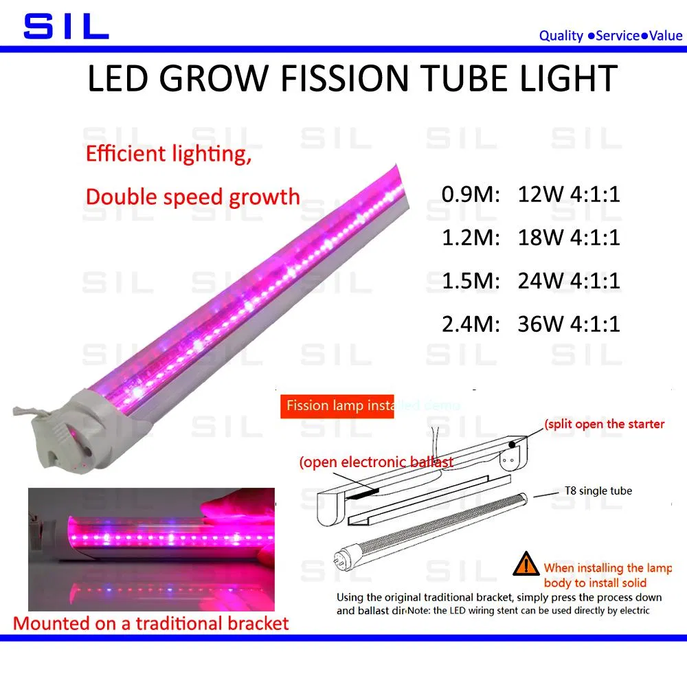 Full Spectrum Red LED Light Hofoled High Ppfd Indoor Plants Dimmable Quantum Board 1.2m LED Grow Light Tube