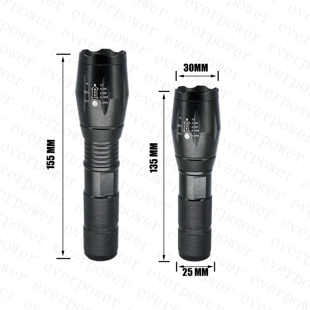 High Power Aluminum Tactical Zoomable CREE T6 LED Torch