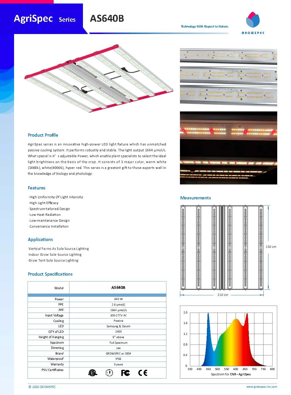 Hot Sales LED Grow Light Bar Dimmable with Samsung LED 640W