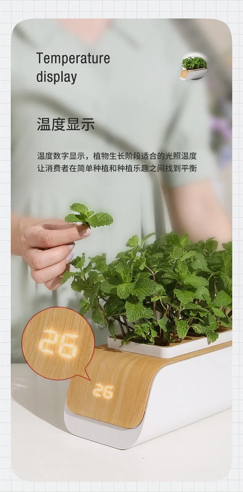 Hydroponics Kitchen Kit Indoor Growing Systems Mini Home Garden with LED Plant Grow Light