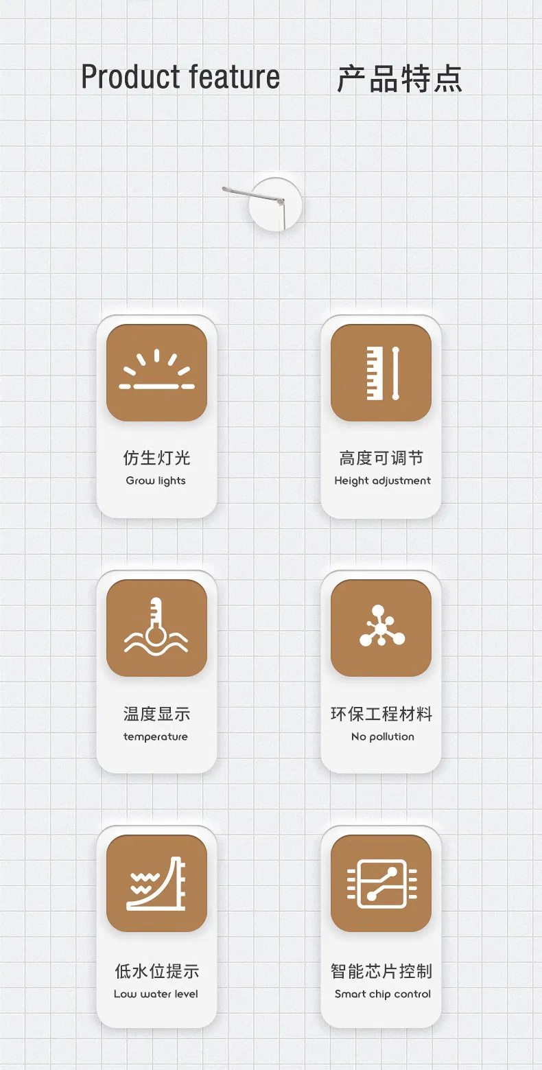 Hydroponics Kitchen Kit Indoor Growing Systems Mini Home Garden with LED Plant Grow Light