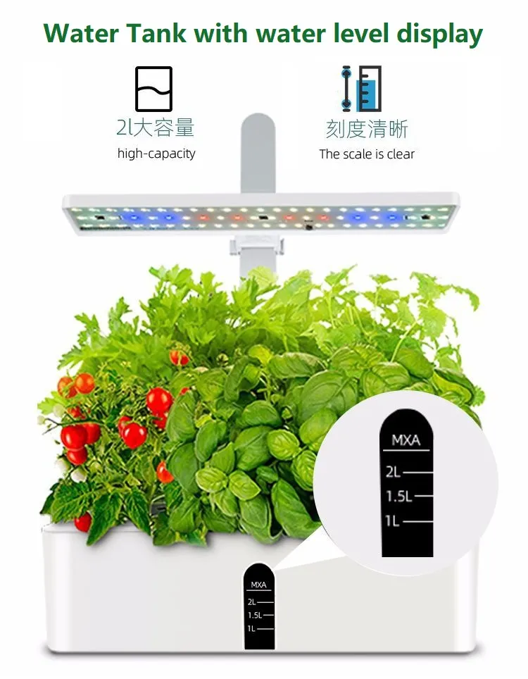 Hydroponics Smart Indoor Garden Herb Vegetable Planter Plant Flower Pot Educational Equipment Kitchen Home Appliance with LED Grow Light
