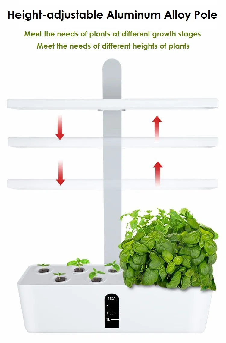 Hydroponics Smart Indoor Garden Herb Vegetable Planter Plant Flower Pot Educational Equipment Kitchen Home Appliance with LED Grow Light