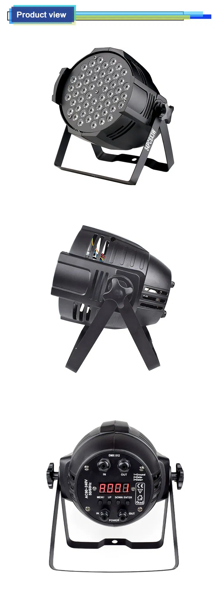 LED 54PCS 3W DMX PAR Light