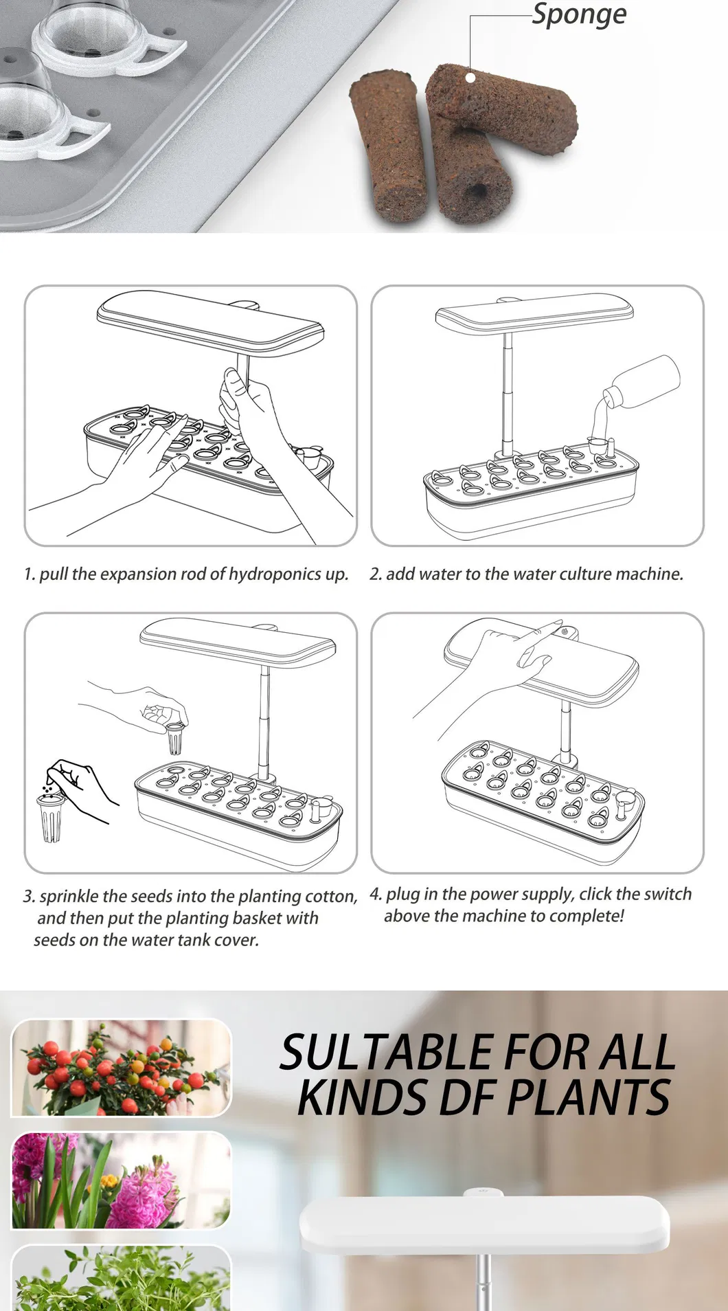 LED Grow Light Hydroponics Growing System Indoor Smart Indoor Herb Garden Kit Smart Garden Hydroponics Grow System
