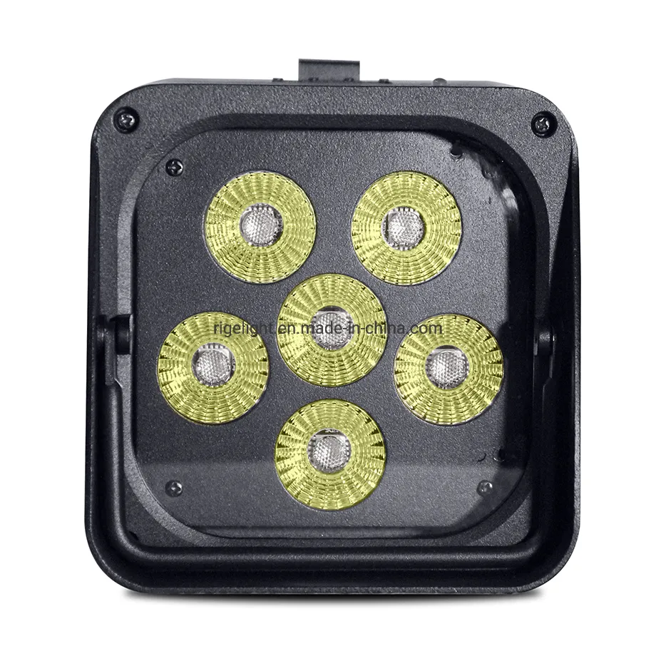 LED PAR Can Light Wireless Battery Powered LED Uplights 6X18W Rgbawv 6-in-1 LED PAR Light