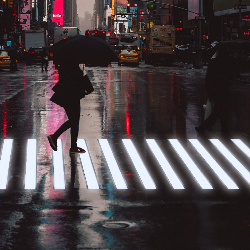 LED Pedestrian Crossing IP67 Smart RGY Zebra Crossing Buried Light Intelligent Pedestrian Crossing Sign