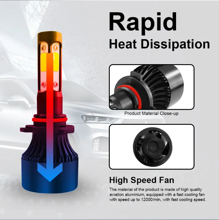 Luces LED S6 Plus Instant on Car LED Bombillo Focos LED H4/H13/H7/9004/9007 Hi/Lo Altas Bajas Kit Lampada Farol 4 Lados X7 Csp CREE LED PARA Carro LED Headlight