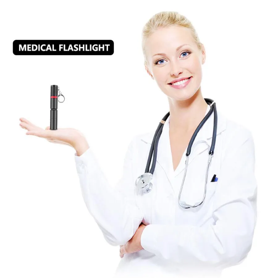 Mini Pockect Flashlight Portable Keychain Light Mini Tactical Torch for Dentist Camping Hiking with 3 Flash Modes