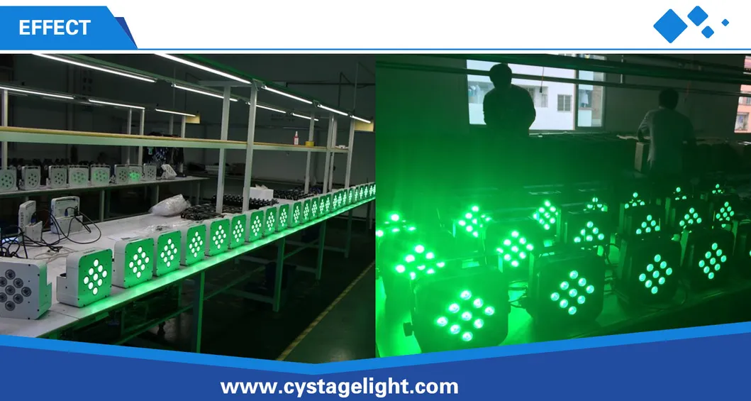 Mini Rechargeable Light 9X12W RGBWA 5in1 DMX Wireless Battery Powered LED Flat PAR