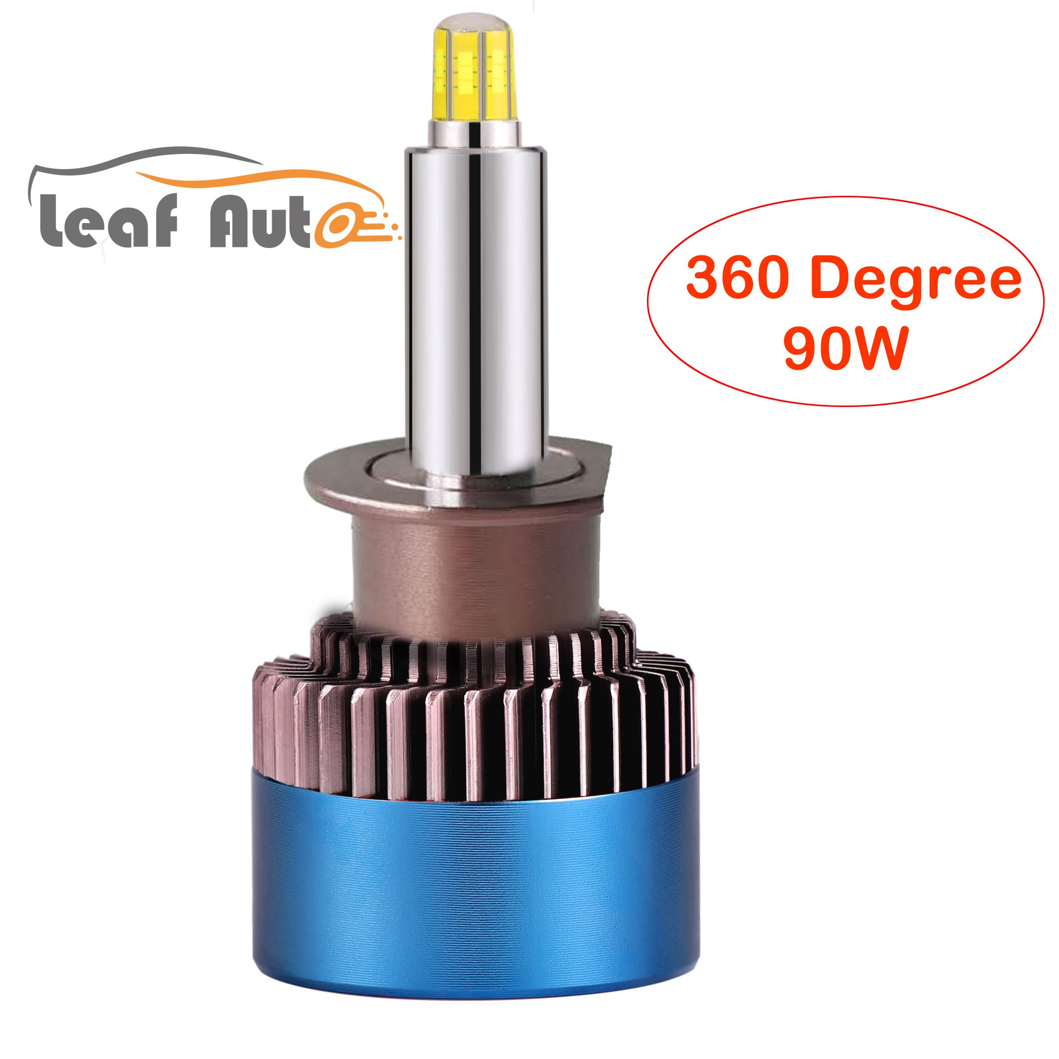 New Six-Sided Fix Luminous H1 H7 H8 H9 H11 9005 9006 9012 LED Car Bulb 360 Degree