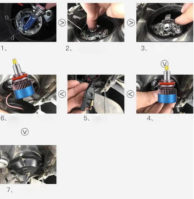 New Six-Sided Fix Luminous H1 H7 H8 H9 H11 9005 9006 9012 LED Headlight Kit 360 Degree