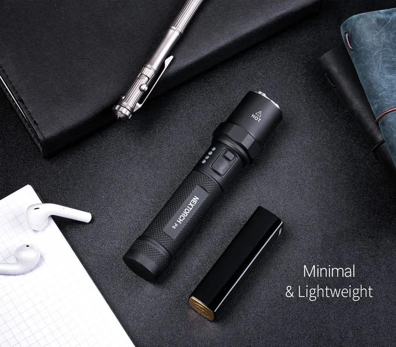 Nextorch 1400 Lumen P8 Self Protection High Power Compact Outdoor Flashlight