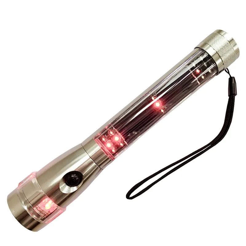 Portable Rechargeable Aluminum Solar LED Flashlight with Magnet