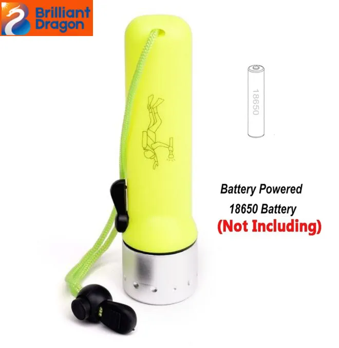 Professional Portable LED Underwater Diving Flashlight Lantern Torch Lamp Aluminum Diving Plastic LED Diving Lights with Magnetic Switch Diving 25m