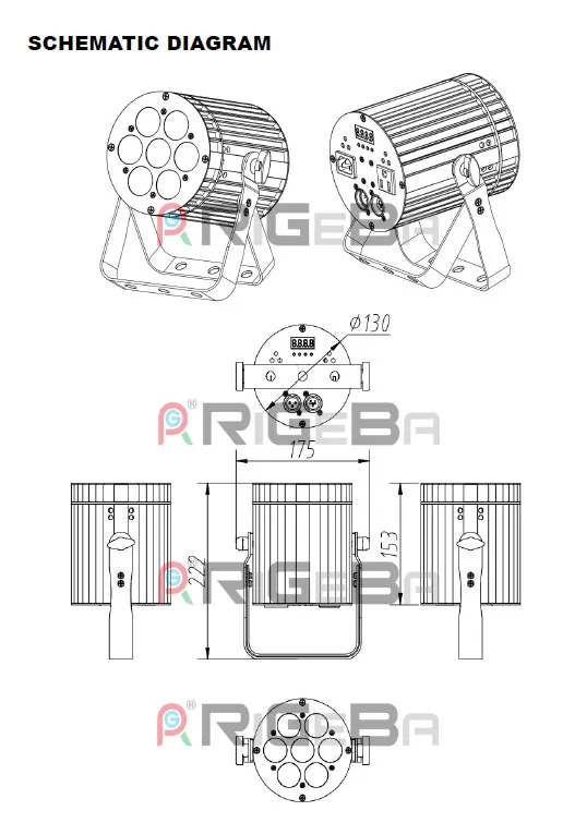 RGBW 4in1 7X8w PAR36 LED PAR Can Light for Indoor Stage