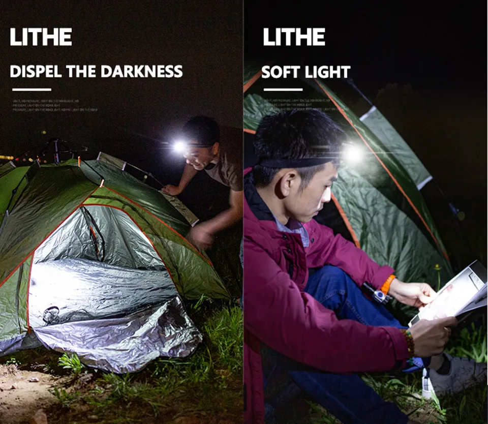 Sensor Lamp USB Chargeable COB Xpg Torch Built-in Battery Headlamp