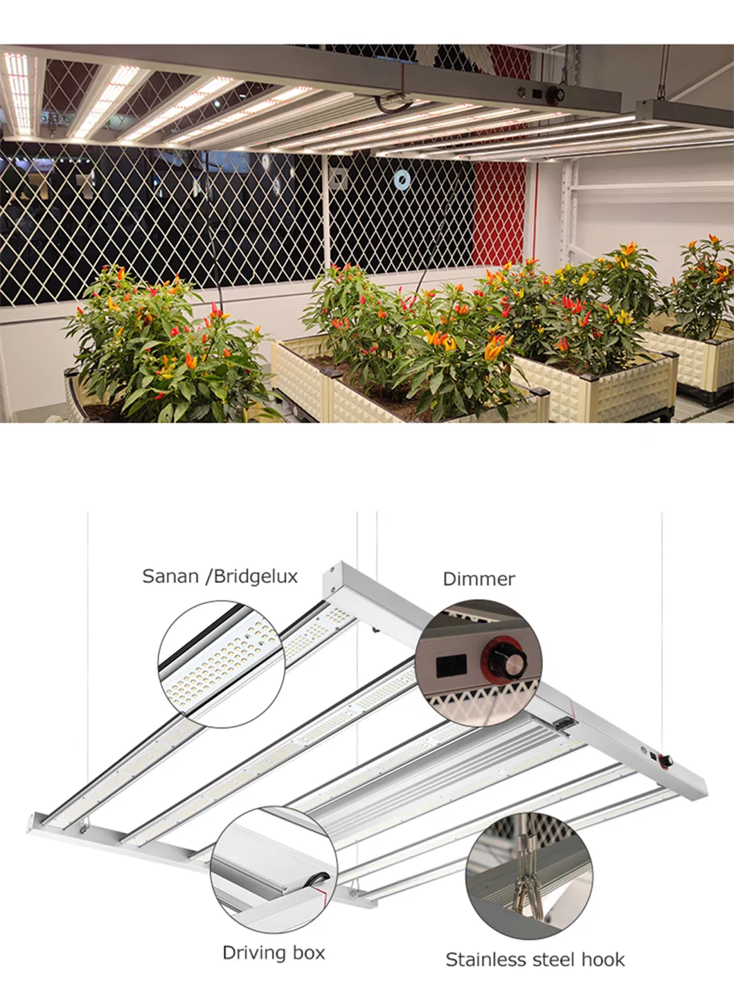 Stock in Us/Canada Samsung Diode Flexstar Dimmable 100-277V 347V 480V 1000W 800W 720W 645W 120W Grow Light Fixture